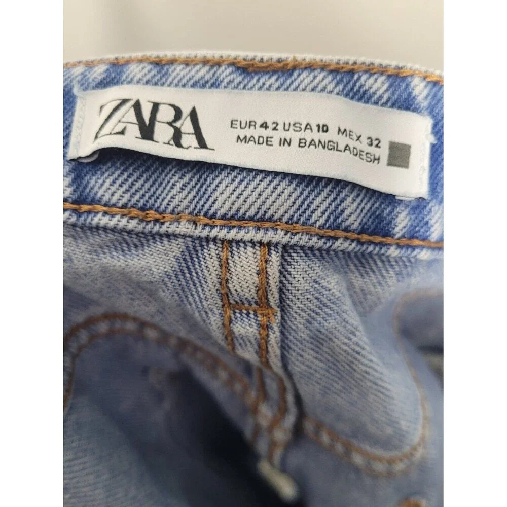 Zara denim raw hem cut off high rise shorts size 10